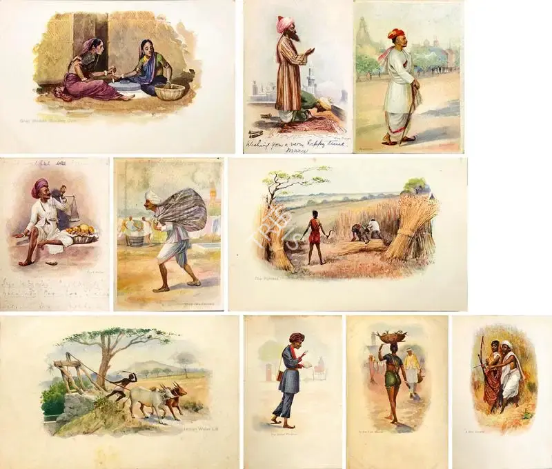 M.V. Dhurandhar (Artist), Ten Printed Postcards, Graphic Art