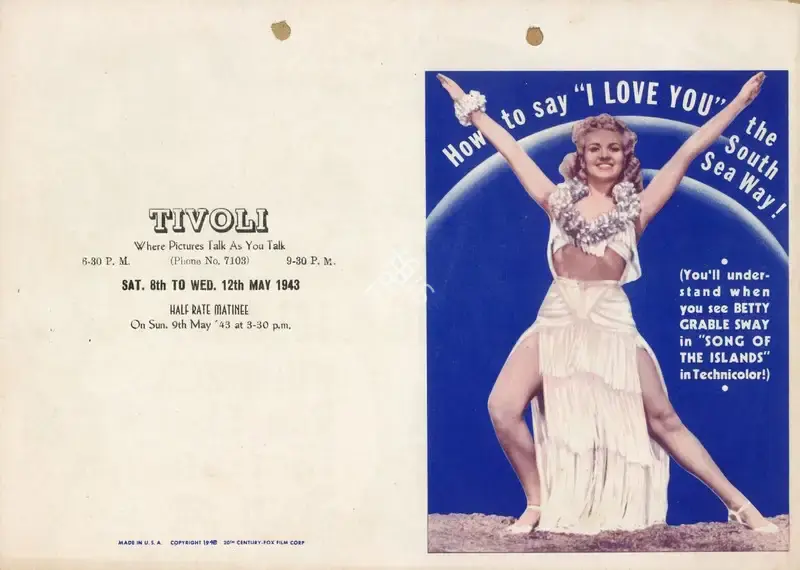 Walter Lang (Director), Song of the Island, 1942, Handbill