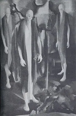 Jehangir Sabavala (Artist), The Sorrowing Men, 1974, Painting