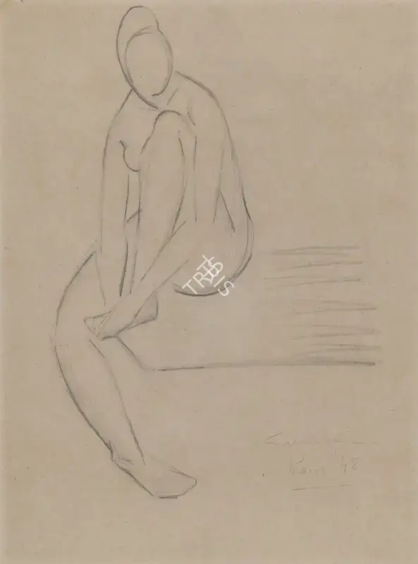 Jehangir Sabavala (Artist), Untitled, 1948, Drawing