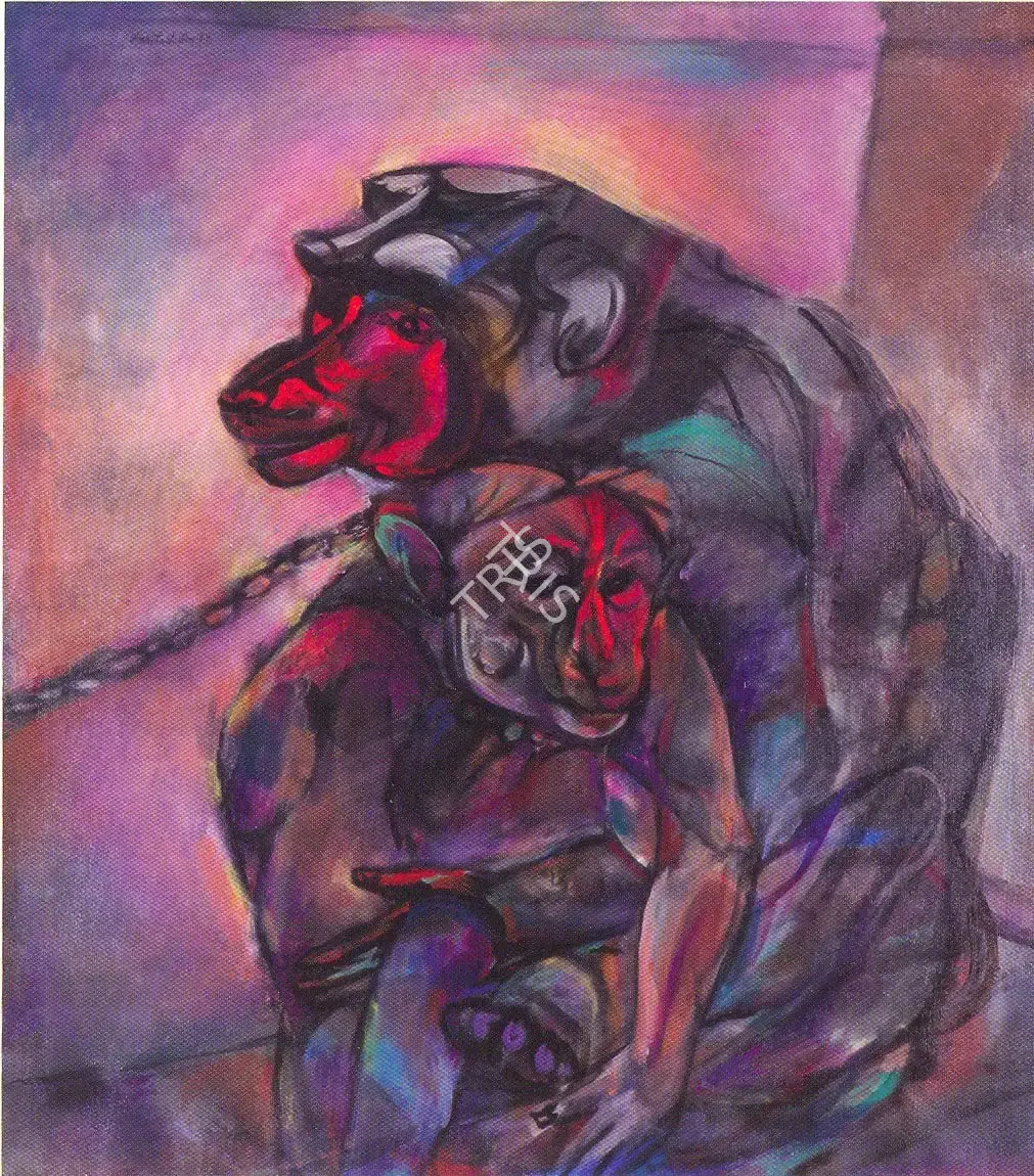 Paritosh Sen (Artist), Mother & Child, 1989, Painting