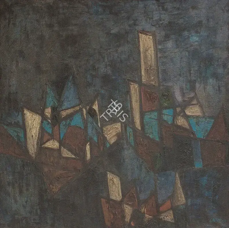 H.A. Gade (Artist), Houses, 1964, Painting