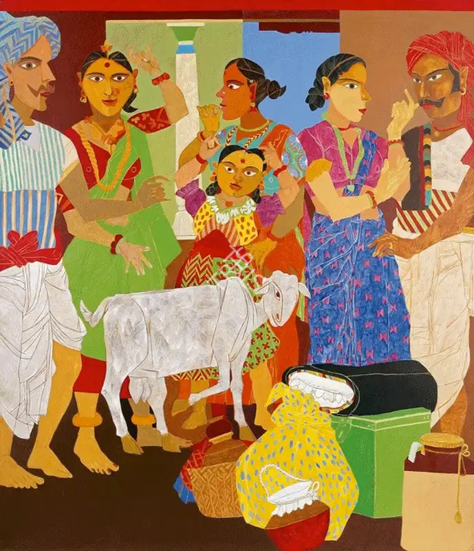 Goud, K. Laxma (Artist). Untitled, n.d. | Painting, AG.Onl/17.03.15, 2015 · Asta Guru