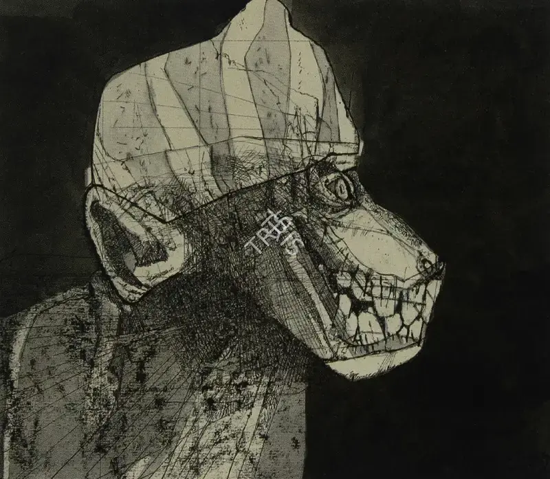 Ganesh Pyne (Artist), The Grin, 1979, Drawing