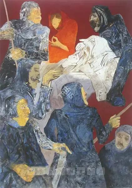 Khanna, Krishen (Artist). Draupadi's Last Laugh, n.d. | Painting, Sa.Onl/02.12.04
