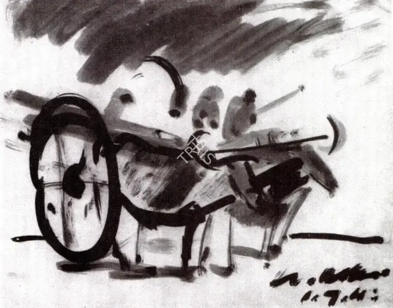 Gobardhan Ash (Artist), Return, Drawing