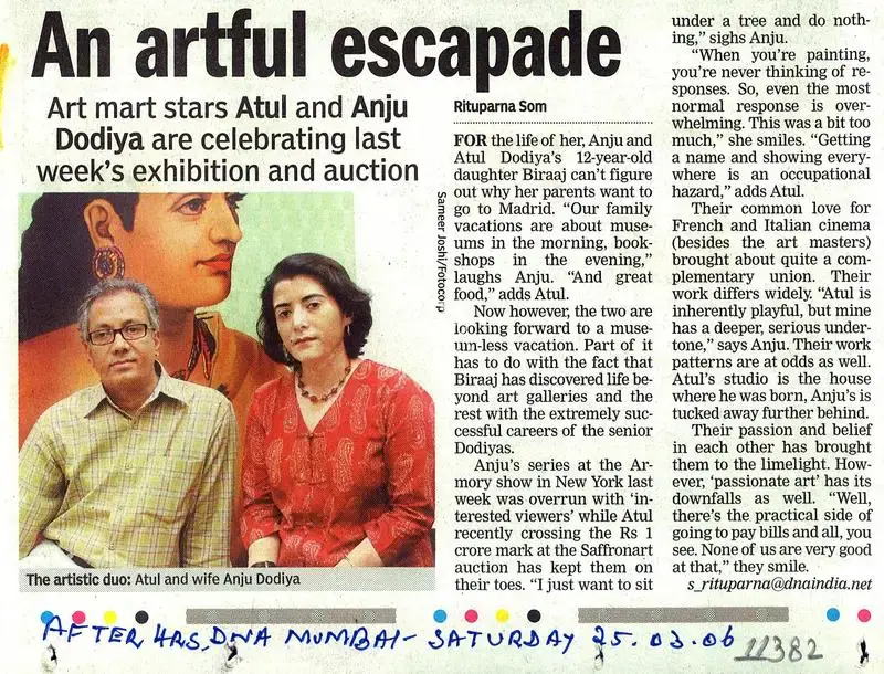 Rituparna Som (Writer), An Artful Escapade, 2006, Newspaper clipping