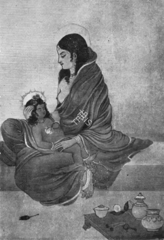 A.K. Haldar (Artist), Yashoda and the Infant Krishna, Painting