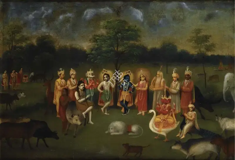 Bengal School (Artist), Yashodhara and Krishna, 1910, Painting