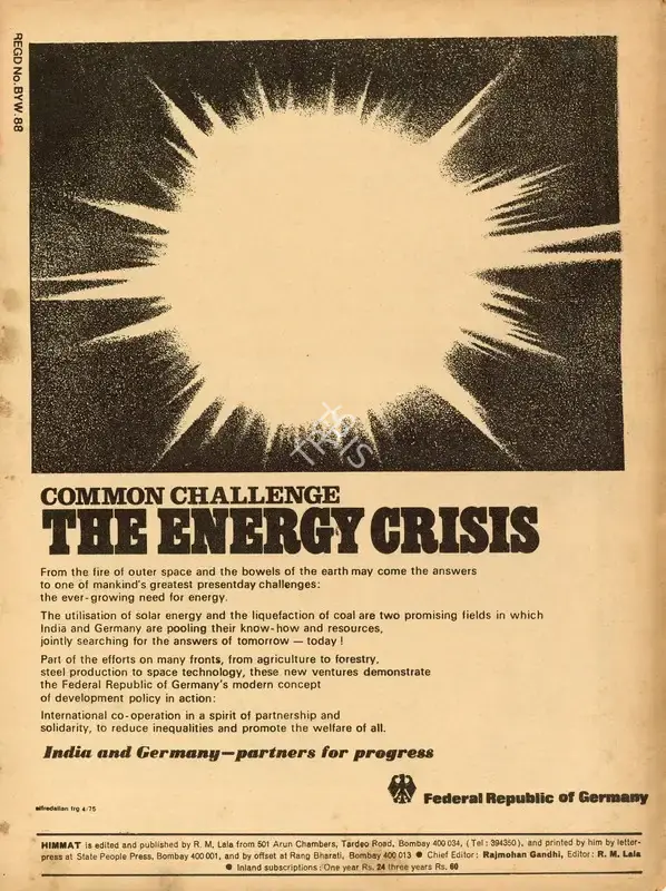 Rajmohan Gandhi (Chief Editor), Himmat, 1975, Magazine