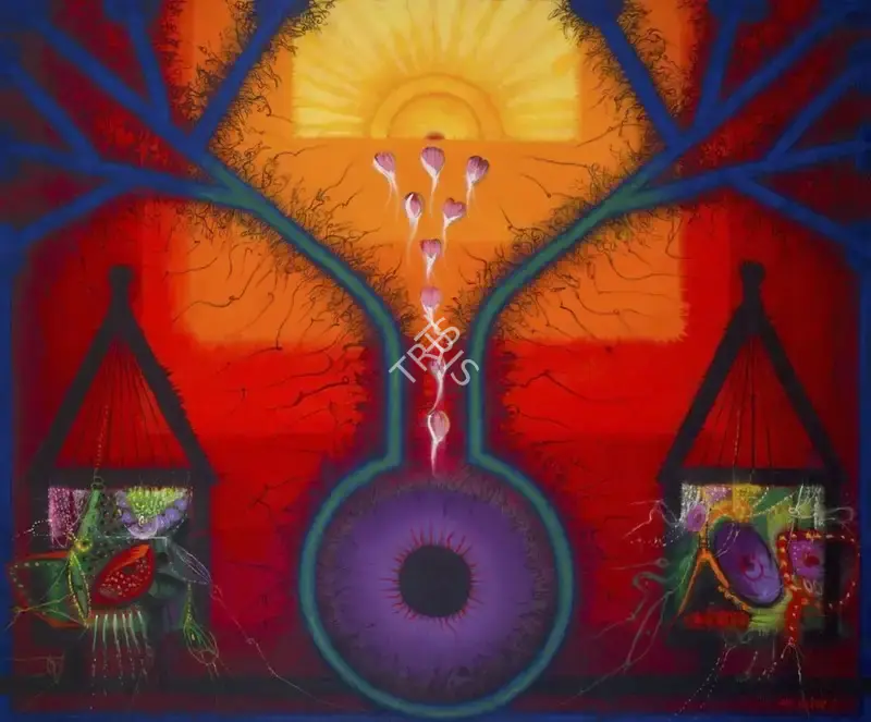Manu Parekh (Artist), Evening at Banares, 2011, Painting