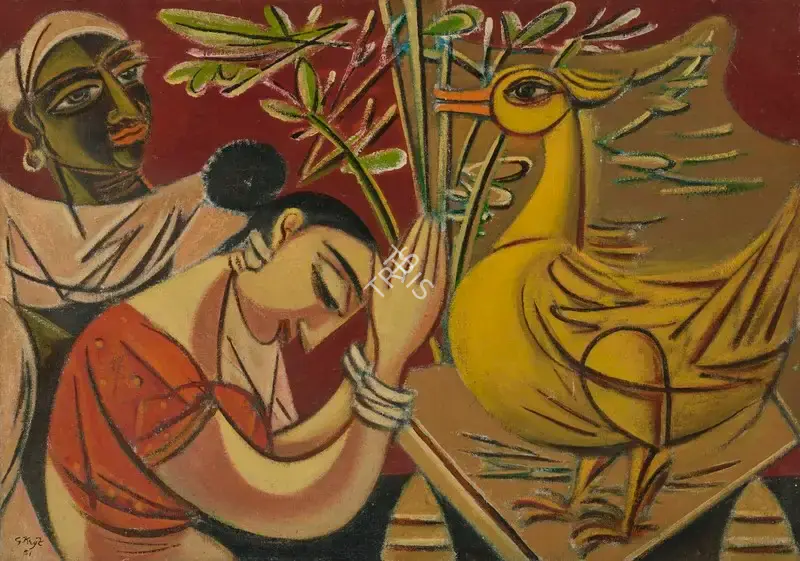 Keyt, George (Artist). Untitled (Hansa Jataka), 1951 | Painting, Ch.NeY/22.03.23, 2023 · Christie's