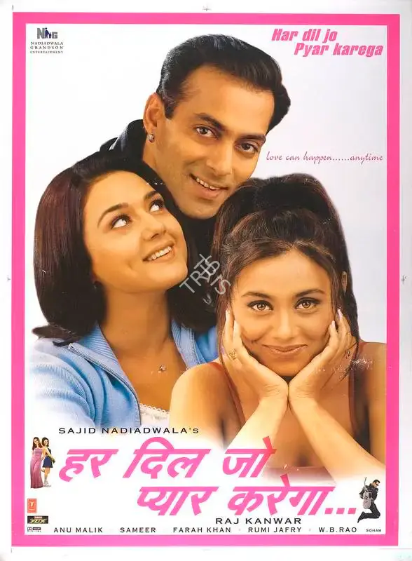 Sajid Nadiadwala (Producer), Har Dil Jo Pyar Karega, 2000, Full Sheet Poster