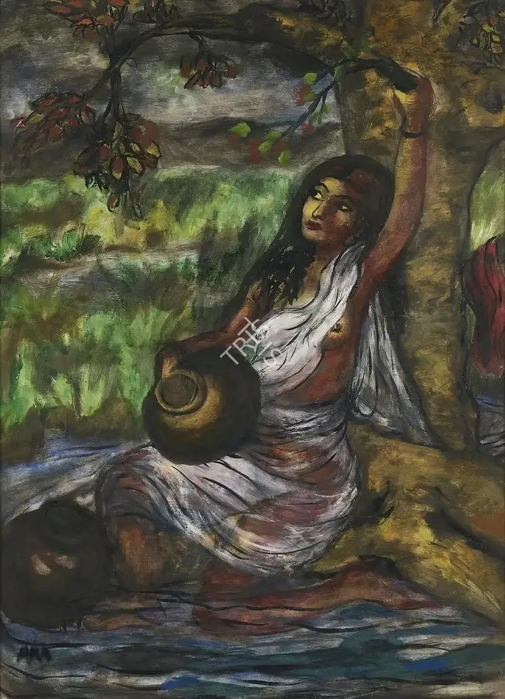 K.H. Ara (Artist), Shakuntala, 1960, Painting