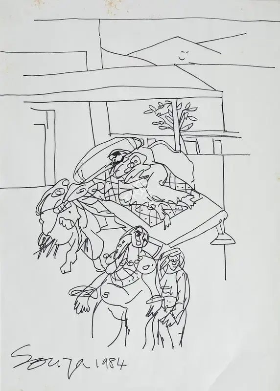 F.N. Souza (Artist), Untitled, 1984, Drawing