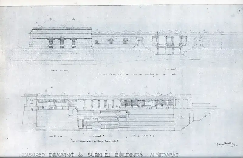 Unknown (Cartographer), Measured Drawing of Surkhej Buildings, Map