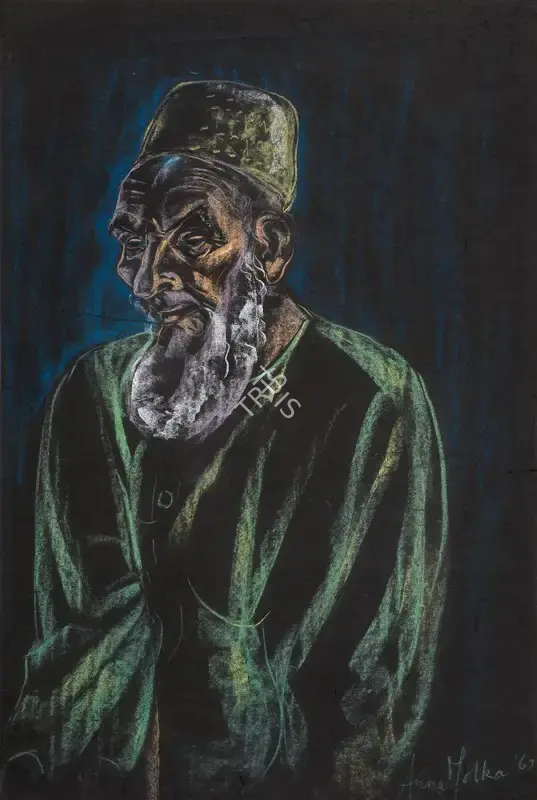 Anna Molka Ahmed (Artist), Untitled (Seated Man), 1962, Painting