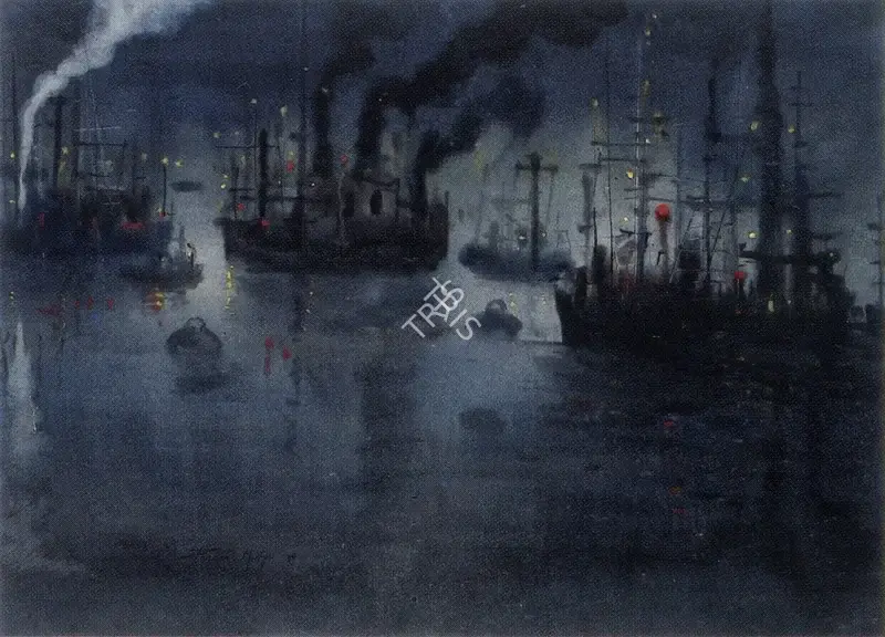 Paresh Maity (Artist), Sea at Night, 1989, Painting