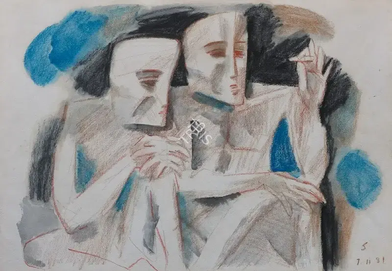 Somnath Hore (Artist), Untitled, 1981, Painting