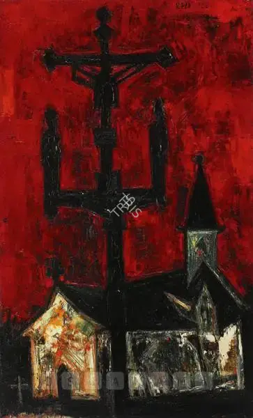 S.H. Raza (Artist), Calbaire Breton, 1956, Painting