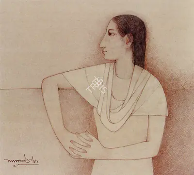Lalu Prasad Shaw (Artist), Woman, Painting