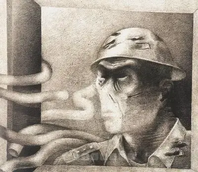 Broota, Rameshwar (Artist). Unidentified Soldier, n.d. | Painting, So.Lon/24.05.07, 2007 · Sotheby's