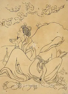 A.K. Haldar (Artist), Omar Khayyam Series, 1941, Drawing