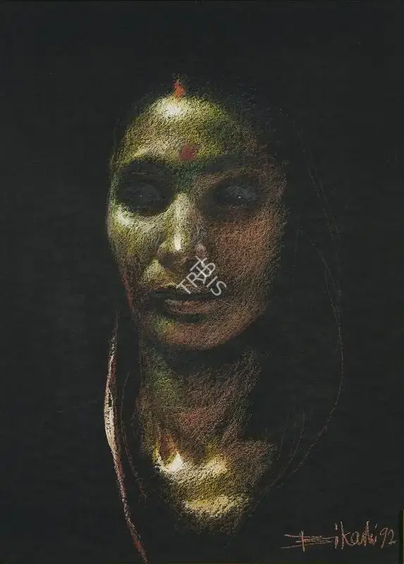 Bikash Bhattacharjee (Artist), Shefali, 1992, Painting