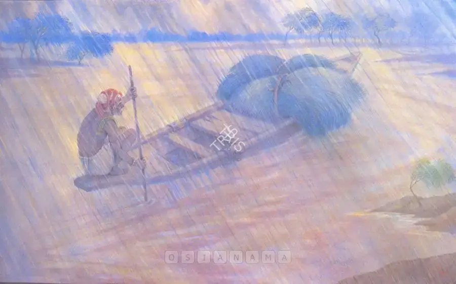 Badri Nath Arya (Artist), Monsoon, Painting