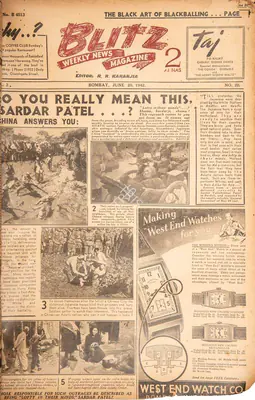 R.K. Karanjia (Editor), Blitz, 1942, Magazine