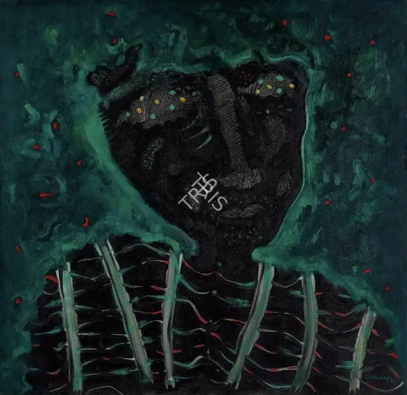 S.G. Vasudev (Artist), He & Prison, 1991, Painting