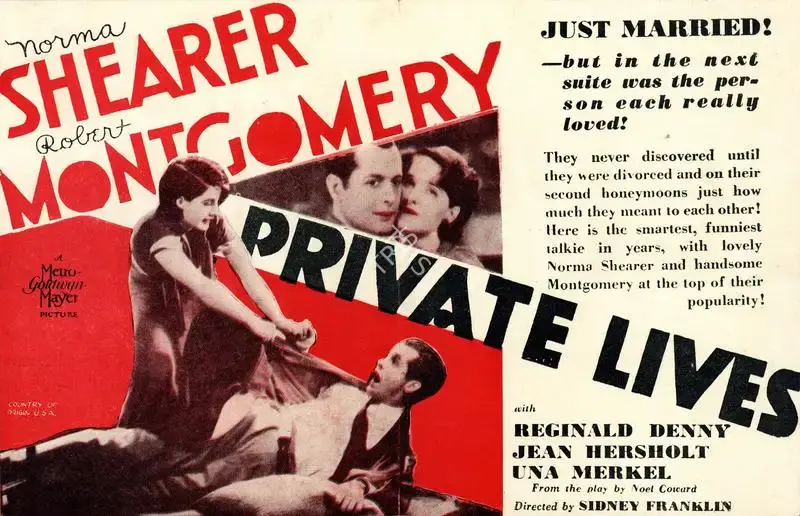 Sidney Franklin (Director), Private Lives, 1931, Handbill