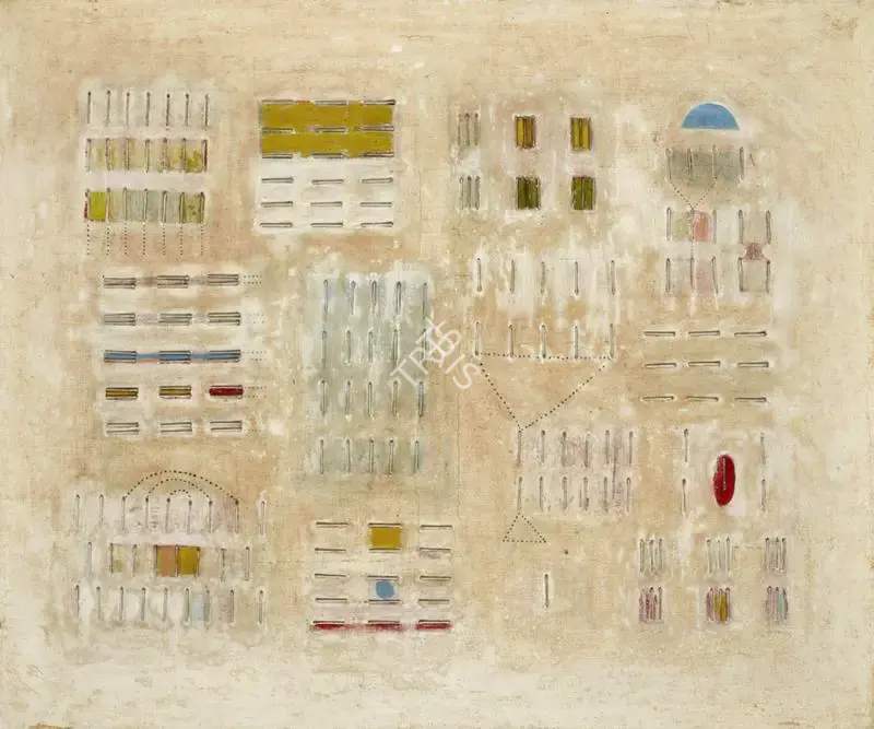 Barwe, Prabhakar (Artist). Pleasure Structure, 1973 | Painting, AG.Onl/28.12.21, 2021 · Asta Guru
