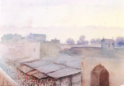 S.L. Haldankar (Artist), Street Scene, Painting