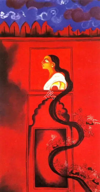Arpana Caur (Artist), Delhi Old And New, 1998, Painting
