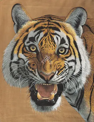R. Pr. Kumawat Ranthambore School (Artist), Ranthambore Tiger, 1999, Painting