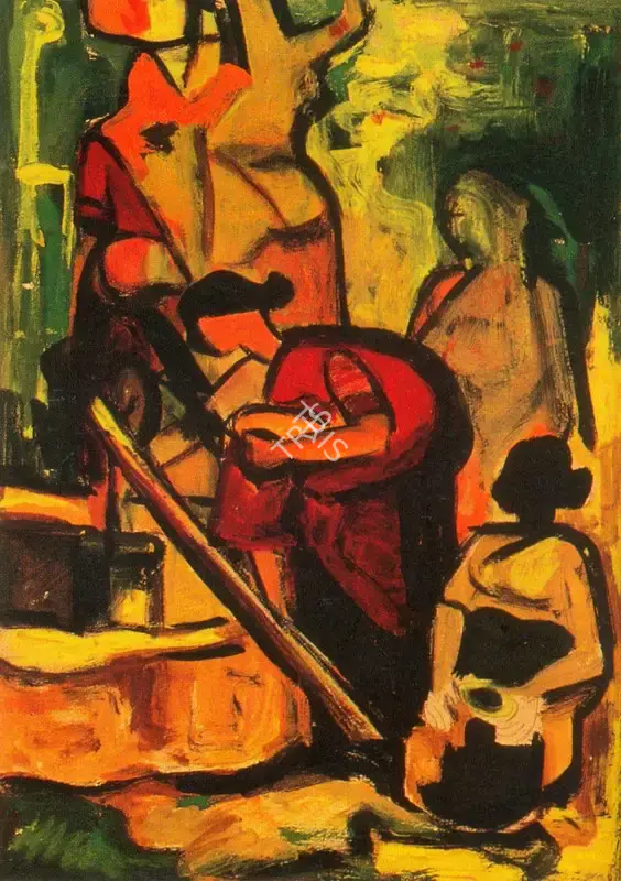 H.A. Gade (Artist), Village Well in Chembur, 1953, Painting