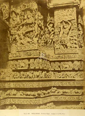 Andrew Charles Brisbane Neill (Photographer), Hullabeed. The Great Temple, Sculptures on the West Front, 1856, Antiquarian Photograph
