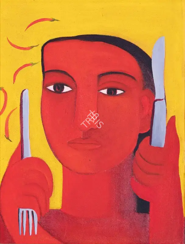 Rekha Rodwittiya (Artist), Untitled (The Fire Eater), 1995, Painting