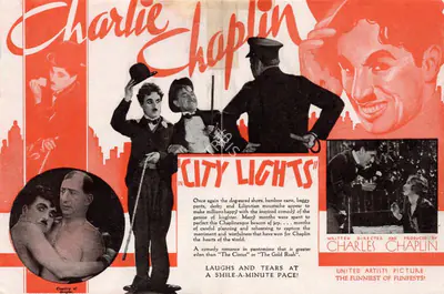 Charlie Chaplin (Producer), City Lights, 1931, Handbill