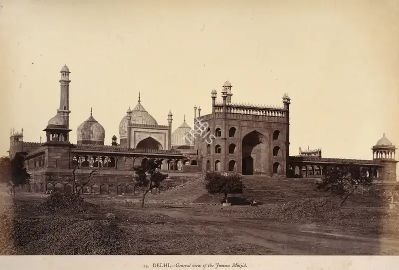 Eugene Clutterbuck Impey (Photographer), Delhi. General view of Jumma Musjid, 1860, Antiquarian Photograph