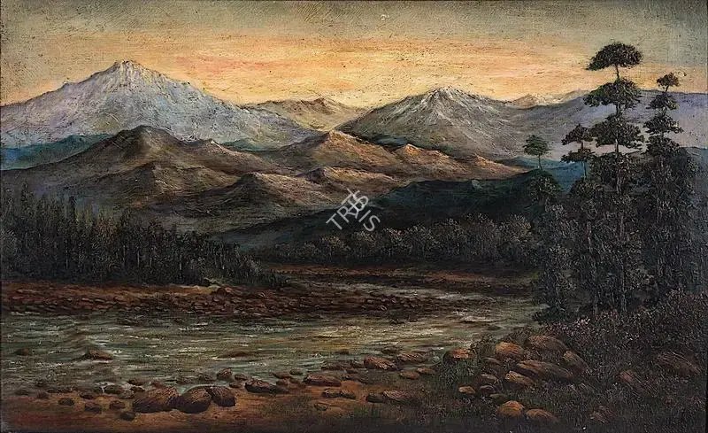 J.P. Gangooly (Artist), Himalayan Valley, Painting