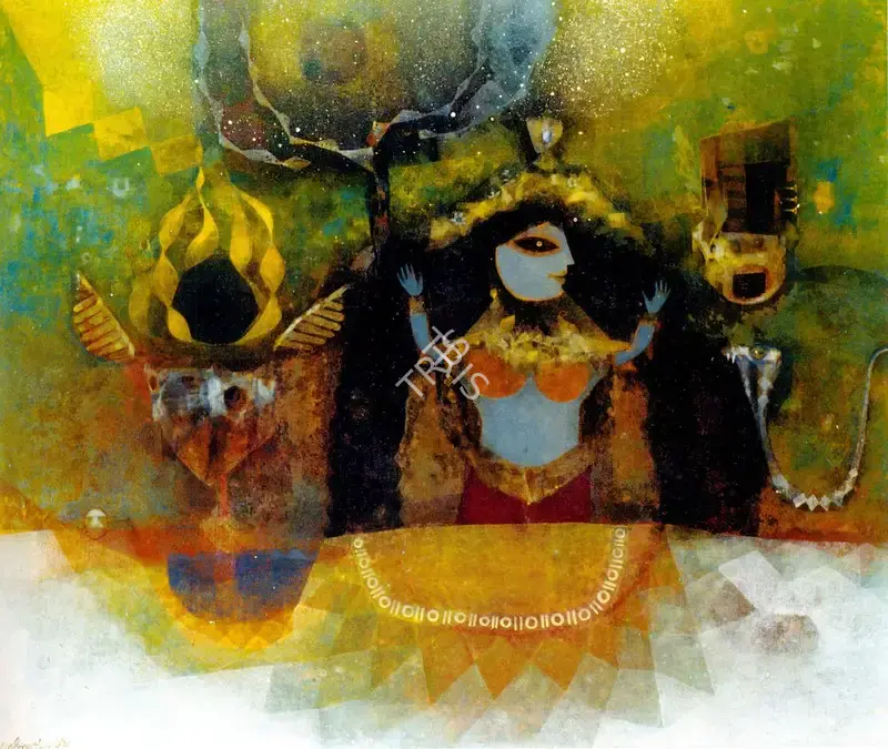 Ganesh Pyne (Artist), Festival, 1970, Painting