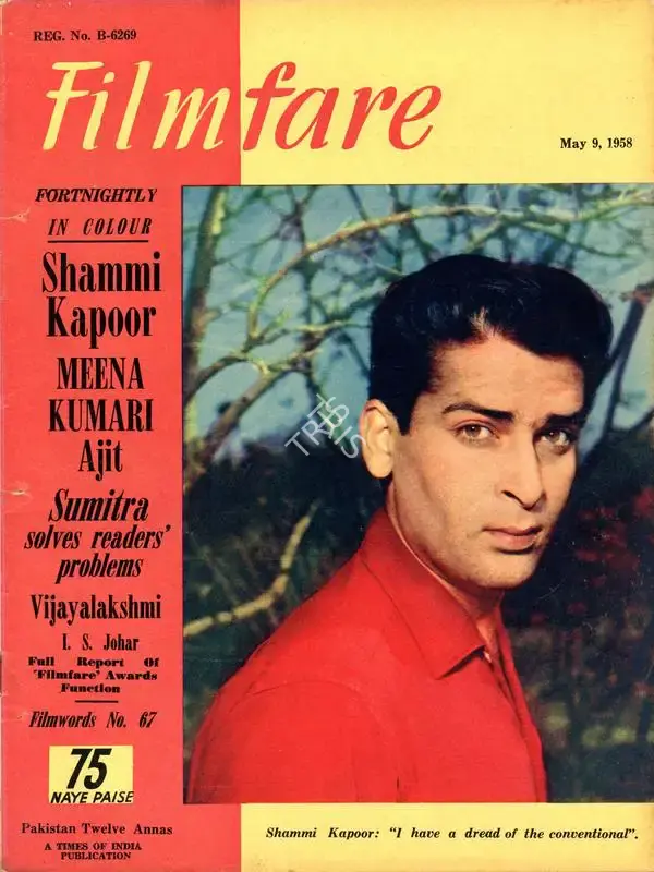 C.R. Mandy (Editor), Filmfare, 1958, Magazine