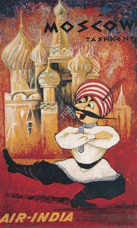 Moscow via Tashkent, Travel Publicity Related Art & Poster