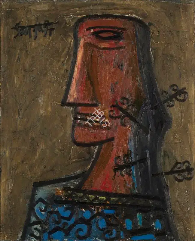 F.N. Souza (Artist), Profile, 1957, Painting