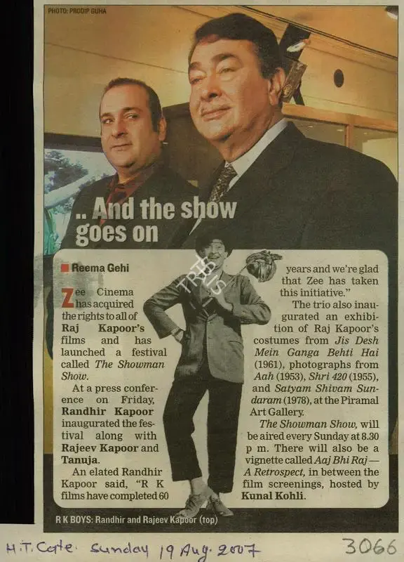 Reema Gehi (Reporter), And the Show Goes on, 2007, Newspaper Clipping