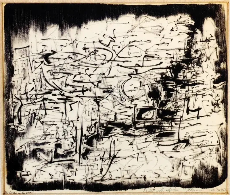 Krishen Khanna (Artist), Ski Tracks In The Snow, 1963, Drawing