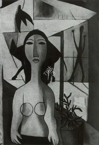 Ramkumar (Artist), Prisoner, 1954, Painting