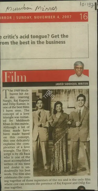 Javed Siddiqui (Reporter), The Critic's acid tongue? Get the From the best in the Business, 2007, Newspaper Clipping
